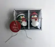 Christmas Holiday Penguin Salt Pepper Shaker Set Red White New in Box