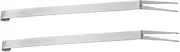 2Pcs Multifunctional Stainless Steel Barbecue Forks Lightweight BBQ Tools for Meat Vegetables Fish for Outdoor Grilling Parties and Cookouts Silver