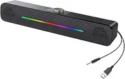 Computer Speakers Desktop, RGB Desktop Soundbar, Multi-Purpose RGB Speakers, Computer Soundbar for, RGB Speakers for Laptops, Desktop Speakers for Smartphones, Tablet Audio Speakers