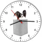 Papillons In Your Pocket Dog kitchen living room Wall Clock