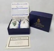 NEW IN BOX ROYAL WORCESTER FINE PORCELAIN 2 EGG CODDLER SET RED SKINS + RECIPES
