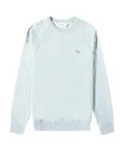 Maison Kitsuné Fox Embroidered Crewneck Sweatshirt L White