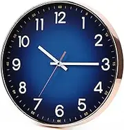 Navy Blue Wall Clock, 12" Modern Round Wall Clocks, Quality Quartz Silent Non-Ticking Wall Clock, Decor Wall Clocks for Living Room Bedroom KitchenHome