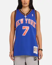 [MITCHELL & NESS] Mitchell & Ness New York Knicks Carmelo Anthony 2010 Dark Jersey Royal - Size M M Royal