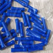 500PCS 16-14 AWG Gauge Blue Vinyl Butt Splice Wire Connectors