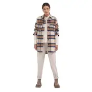 Replay Womens Striped Shirts Overshirt In Checked Wool Blend Multi