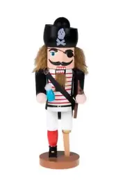 Clever Creations Pirate 10 Inch Traditional Wooden Nutcracker, Festive Christ...