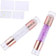 Gogogmee Manicure Stamper Set 2pcs Nail Art Seal Dual-headed Nail Art Stamper White Silicone for Home Salon