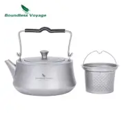 800ml Titanium Kettle with Infuser for Loose Tea Outdoor Camping Stovetop Teapot
