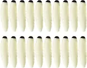 zolyet 20PCS 3cm 1g Fishing Lure Maggot Grub Soft Baits Worms Fishing Baits
