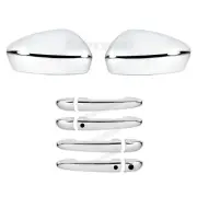 For 13-16 Mazda CX-5 SUV Chrome Side Mirror + Smart Lock Door Handle Covers Trim