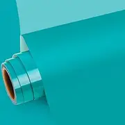 GIRAFVINYL Teal HTV Iron on Vinyl, Heat Transfer Vinyl 12"X5ft Aqua for T Shirt, Garments Bags and Other Fabrics