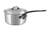 Mauviel M'Cook CI 5-Ply Polished Stainless Steel Sauce Pan, 3.4-qt