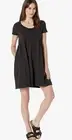 pact organic revive pop over mini dress with pockets , black ,small