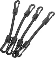 jojofuny 4Pcs Multi Function Elastic Hook Straps Durable Tie Down Straps for Outdoor Camping Hiking Boating Daily Use Sturdy Pom Material Versatile Camping Supply