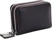[WRITWAA] Holder Ladies Purse Small Wallet Purse for Ladies Pin Double Zipper Coin Purse Fatherday Card Case for Fathers Day Father Day Man Purse Coffee