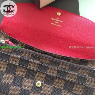 二手精品 Louis Vuitton LV N63544 棋盤格 法國製 長夾 附證 紅釦 發財包 皮夾