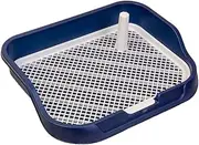Ronyme Portable Dog Potty Training Tray with Grid for Pet Litter, Navy Blue