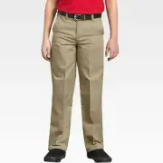Dickies Boys' Classic Fit Straight Leg Flat Front Pants, Desert Sand, Size 4