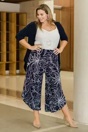 The Printed Cross Over Pant--BKBD-358