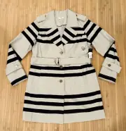 Crown & Ivy NEW Navy & Tan Haight & Ashbury Signature Striped Jacket Sz Small
