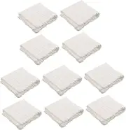 Toyvian 10pcs Gauze Square Scarf Washcloths Towels Wash Cloths Towel Necessities Wash Clothes Towel Handkerchief Supplies Cotton White