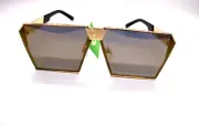 SOLO-SOLIS GEOMETRIC SUNGLASSES METAL GOLD/BLACK FRAME UV400 NDL1432
