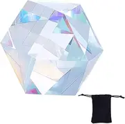 Beebeecraft Crystal Ball Prism Suncatcher 1.32 x 1.265 cm K (2) Glass Clear Cube Faceted Ball Rainbow Maker for Decoration of The Desk at Home