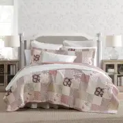 - Full/Queen Quilt Set, Reversible Cotton Bedding with Matching Shams, Patchwork