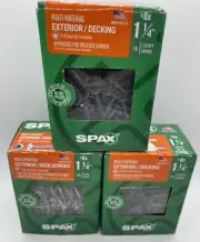3 boxes Spax Exterior Deck Screws #8 1-1/4" 1.25” (T-20) Approx 690 **NEW**