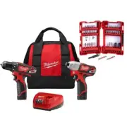 Milwaukee Power Tools Combo Kit 12-V Cordless Drill Driver W/Bit Set(40-Pcs)