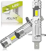 H1 LED Headlight Bulbs 60W 400% Brighter 12V Non Polarity 1:1 Mini Size H1LL Halogen Replacement Conversion Kit for Car LED High Low Beam Fog Light Bulb 6500K White Pack of 2