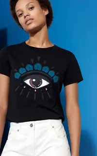 在飛比找Yahoo!奇摩拍賣優惠-Kenzo 2017春夏 黑色 EYE T-shirt 大眼