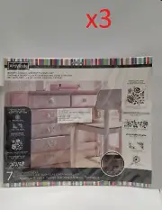 3 ArtMinds Stencil Sets Border Corner Motif, Furniture Walls Accessories Floral