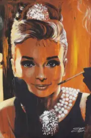 ACTRESS POSTER Audrey Hepburn Breakfast Steven Fishwick