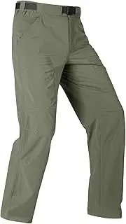 [FREE SOLDIER] Men's Outdoor Cargo Hiking Pants with Belt (Lightweight Waterproof Quick Dry Tactical Pants Nylon Spandex (30W/30L Sage Green)