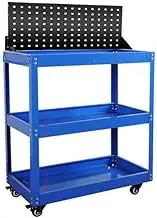TooToo 3 Tiers Solid Metal Rolling Tool Cart Trolley Utility Cart with Wheels Workshop