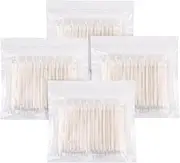 Cotton Swabs, Individually Wrapped Cotton Buds, Bulk Cotton Tip Applicator Bulk Travel Makeup Qtips Suitable for Ear, Beauty Care, Cleaning, Make-Up 400 Count (Pointed Screw Shape Thread Cotton Buds)