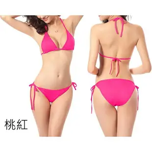 性感綁帶比基尼 比基尼泳衣 bikini 純色比基尼 三點式比基尼 綁帶泳衣 泳衣 泳衣 性感泳衣 【386W】