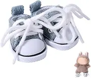 Mikovivi Cute Doll Shoes, Blue Mini Canvas Shoes for Dolls Clothing Outfit Replacement Accessories Suitable for 15cm & 17cm Doll