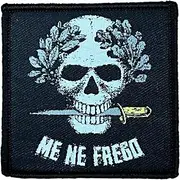 Gemelolandia | Skull Patch Me ne Frego 6cm- hook and loop Inspired by Italian Attitude - Unique Design for Clothing and Accessories - For History and Fashion Fans