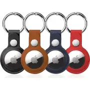 4 Pack For Apple Airtags Case Leather Keychain Protective For Air Tag Cover