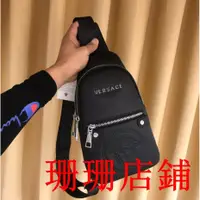 在飛比找蝦皮購物優惠-珊珊二手/Versace/範思哲男士背包防水大容量 胸包 側