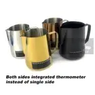 Milk Frothing Pitcher Jug 1000ml Latte Pro 2 Side Integrated Thermometer Display