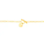9ct Yellow Gold Paperclip Toggle Bar 43cm Chain