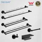 Decaura Towel Rail Racks 600mm/750mm Toilet Paper Roll Holder Hooks Holder Black