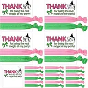 Yuxung 12 Set Green and Pink Witch Party Favors Elastic Hair Ties Bulk Hair Accessories for Teen Women Movie Fans Witch Themed Gifts