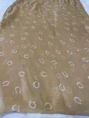 Charming Charlie Tan Camel Horseshoe Print Infinity Neck Scarf Sheer