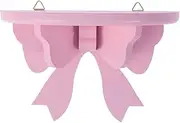BESTYASH Wood Floating Shelf Bow Shelf Pink Book Shelf 7.9 Wood Bow Tie Rack Butterfly Semicircle Storage Shelf Princess