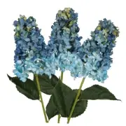 31.5" Hydrangea Artificial Flowers 3PCS Vintage Large Hydrangeas Silk Blue